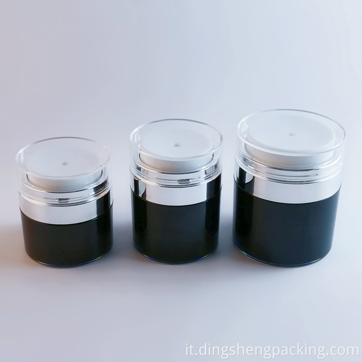 Plastic Cosmetic Container Acrylic Round Airless Pump Face cream jar Bottle